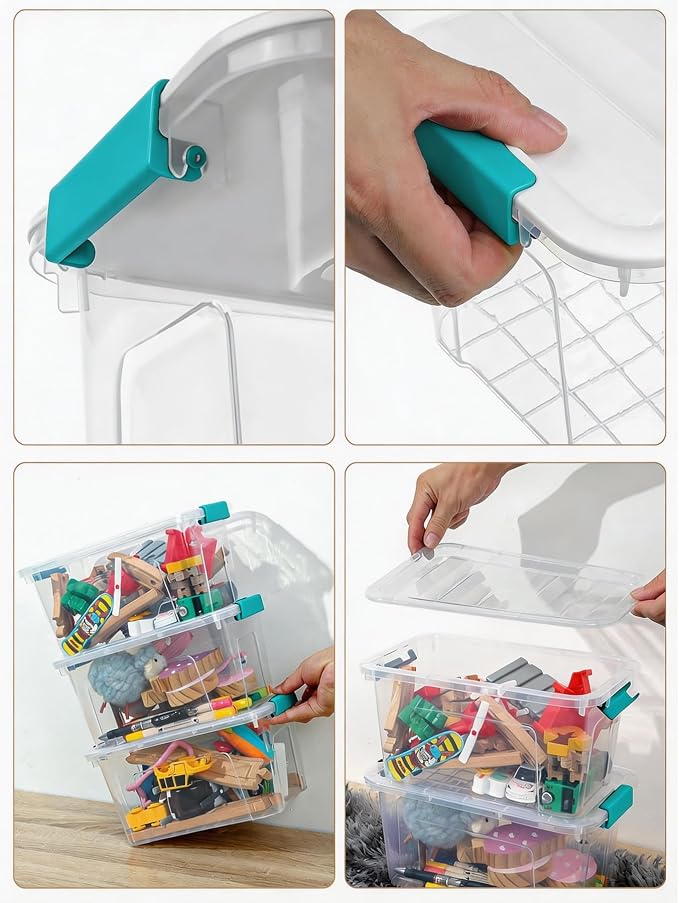 Storage Bins with Lids 6 Pack Clear Storage Containers, 7 Quart Stackable - Image 9