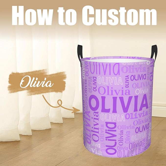Custom Name Laundry Hamper, Personalized Laundry Basket - Image 2