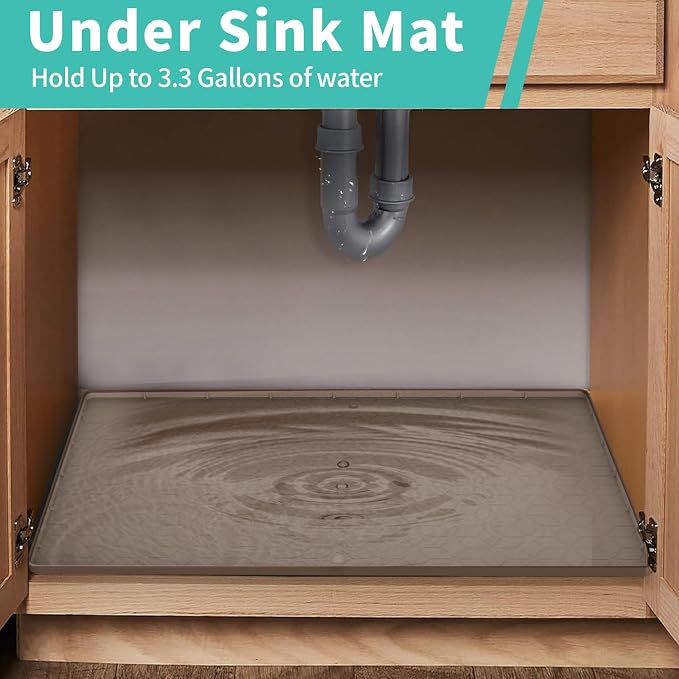 Under Sink Mat, Silicone Waterproof Under Sink Liner, Sink Cabinet Organizer - Image 3
