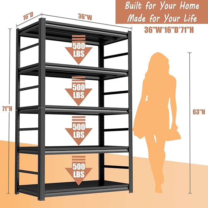 5-Tier Appliance Kitcthen Shelf Units Adjustable Heavy Duty Pot and Pan - Image 2