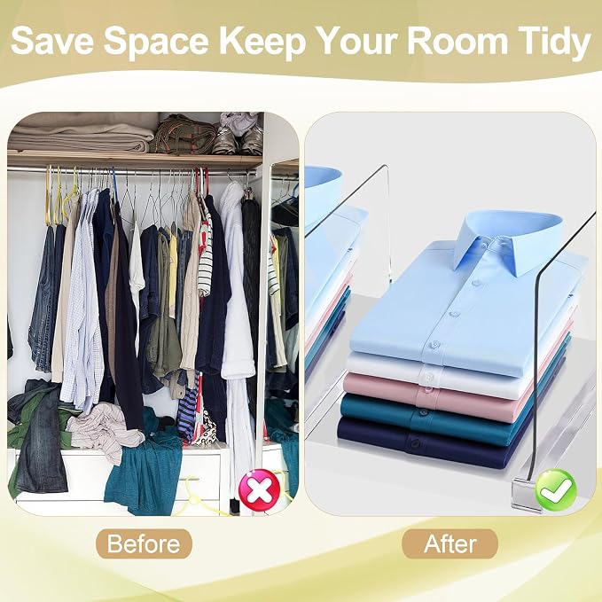 Acrylic Shelf Dividers for Closet Organization, Closet Shelf Organizer for - Image 7