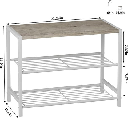 HOMEFORT 3-Tier Shoe Rack, Shoe Storage Shelf, Industrial Shoe Tower, Narrow - Image 3