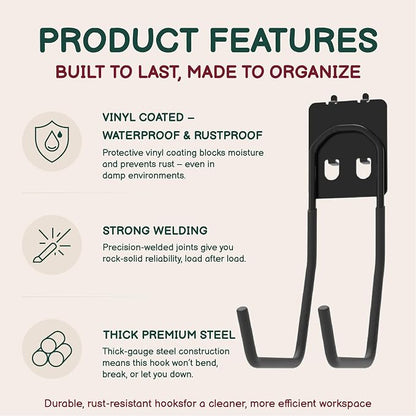 6-Pack Large Heavy Duty Pegboard Hooks - Image 3