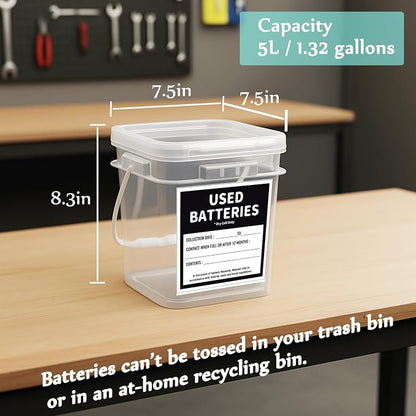 2 Pcs Battery Recycling Container - Image 5