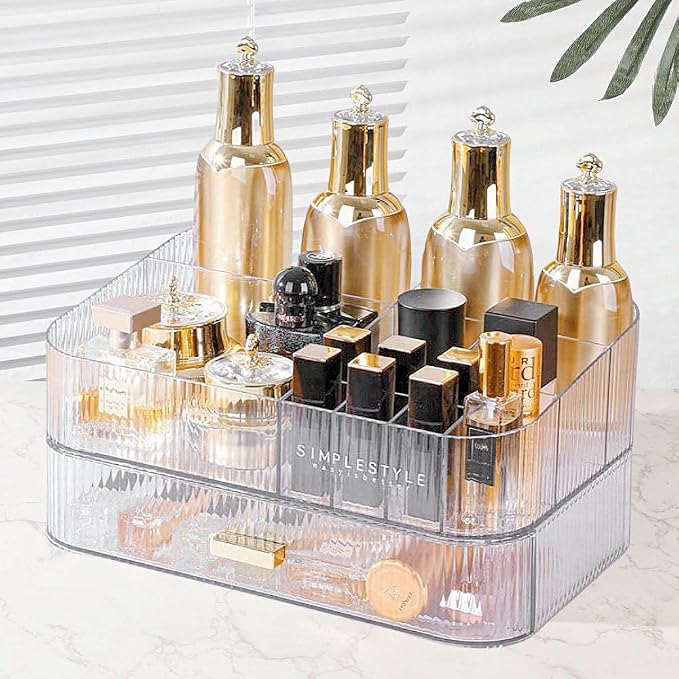 Makeup Organizer with Drawers Stackable Skincare Cosmetic Makeup organization by PLINJOY