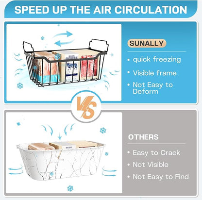 SUNALLY Freezer Organizer Bins, 8 Pack Stackable Chest Freezer Organizer - Image 7