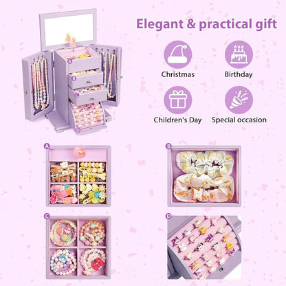 Emfogo Musical Jewelry Box for Girls, Large Kid Music Box - Image 5