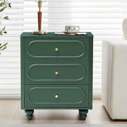 3 Drawer Fluted Dresser for Bedroom Set of 2, Mid Century Modern Chest of - Image 4