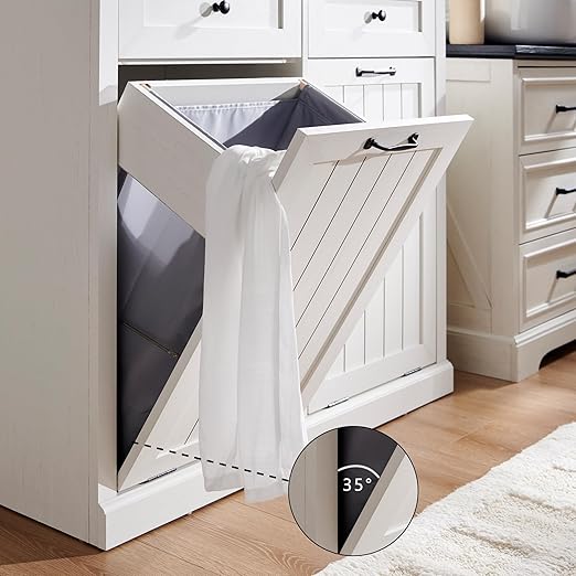 Double Tilt Out Trash Cabinet, 20 Gallon Farmhouse Laundry Hamper Cabinet - Image 5