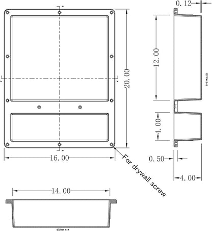 Ready for Tile Waterproof Leak Proof 16" x 20" Bathroom Recessed Shower Niche - Image 2