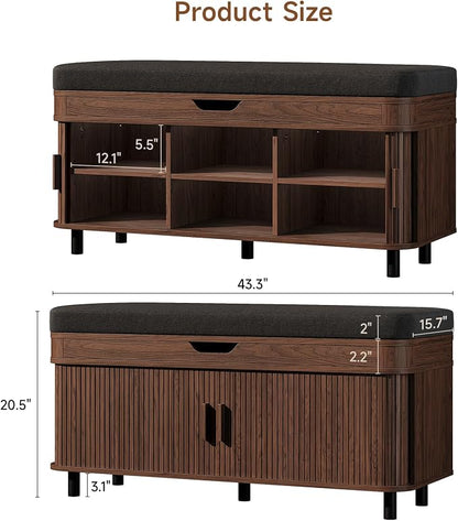 ONBRILL 43.3" Shoe Storage Bench - Image 2
