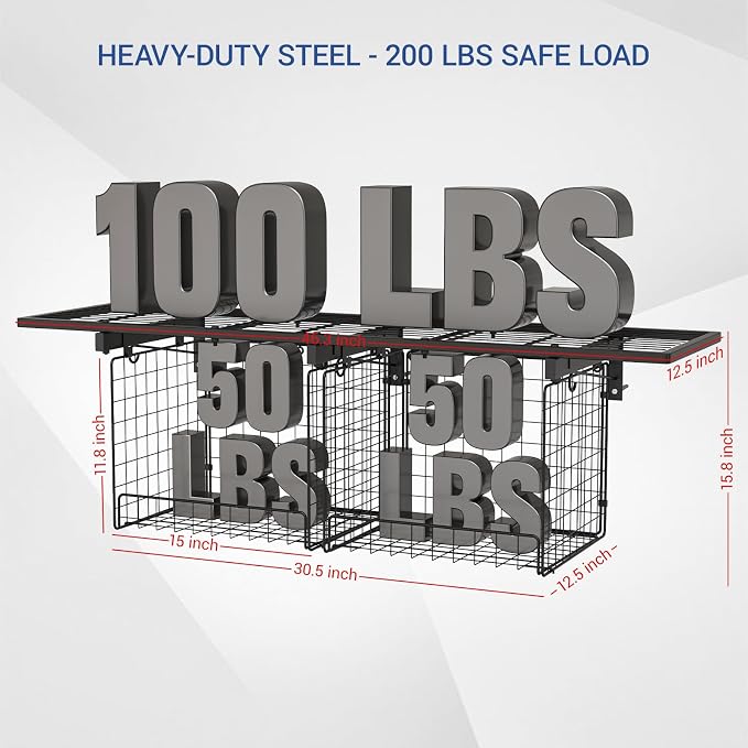 1x4ft Heavy Duty Garage Wall Shelving - Image 2