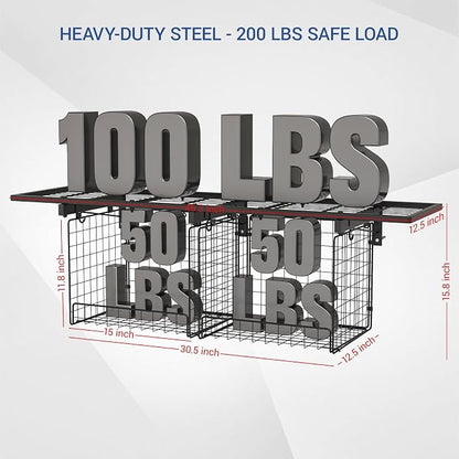 1x4ft Heavy Duty Garage Wall Shelving - Image 2