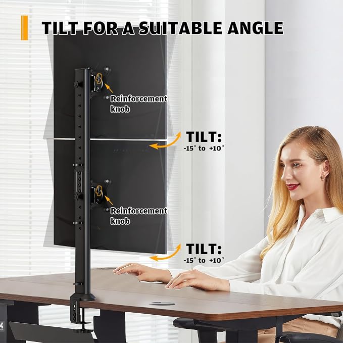 HEMUDU Dual Monitor Articulating Desk Mount Arm Stand - Image 3