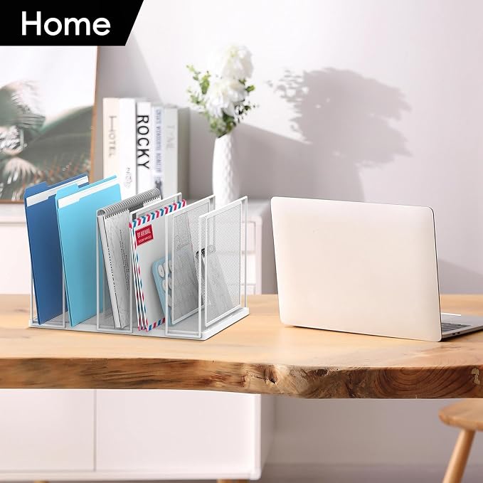 File Organizer for Desk, 5-Section Vertical File Sorter, Paper Holder Organizer - Image 9