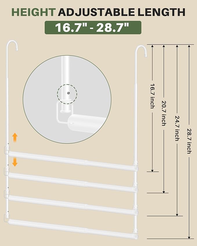 Hanging Closet Rod, Adjustable Height & Width Closet Rods - Image 3