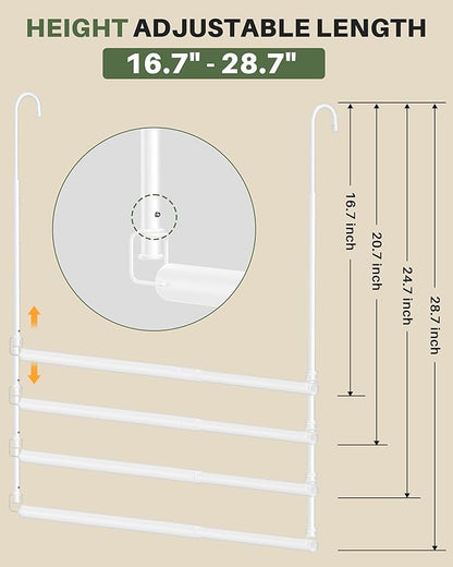 Hanging Closet Rod, 2 Pack Adjustable Height & Width Closet Rods - Image 3