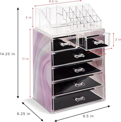 Sorbus Clear Cosmetic Makeup Organizer - Image 4