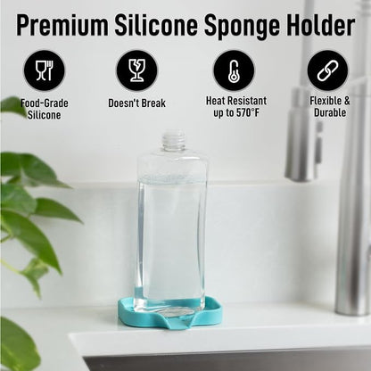 Zulay Kitchen Small Silicone Sponge Holder – Space-Saving Sink Organizer Tray - Image 2