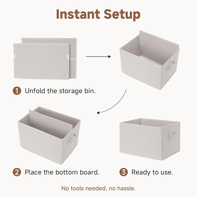 StorageWorks Storage Baskets for Shelves, Foldable Fabric Closet Storage Bins - Image 7