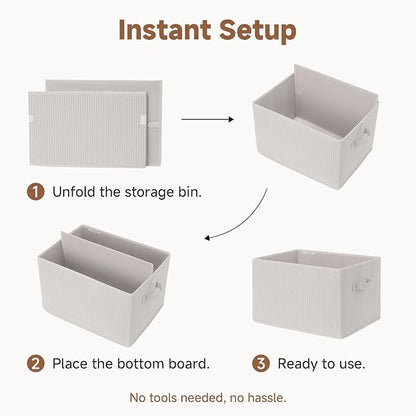 StorageWorks Storage Baskets for Shelves, Foldable Fabric Closet Storage Bins - Image 7