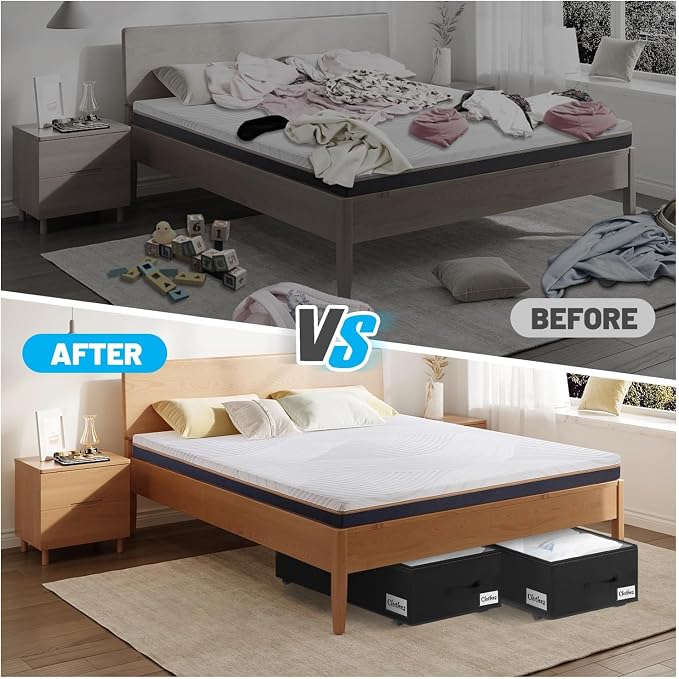 Under Bed Storage with Wheels, Quick Assembly Underbed Shoe Storage Containers - Image 8