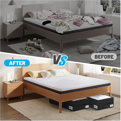 Under Bed Storage with Wheels, Quick Assembly Underbed Shoe Storage Containers - Image 8