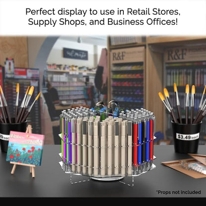 Marketing Holders 120 Slot Pen Holder Clear Acrylic Organizer Tabletop Display - Image 3