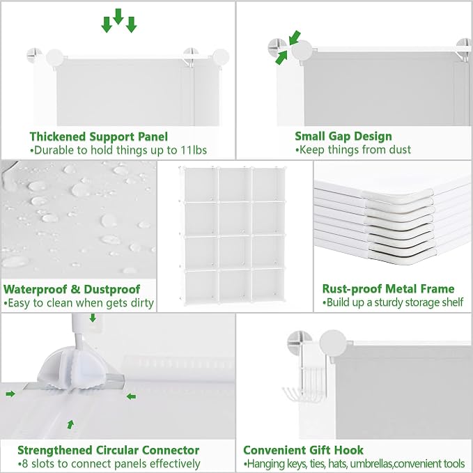 C&AHOME Cube Storage Organizer, 12-Cube Shelves Units, Closet Cabinet, DIY - Image 7