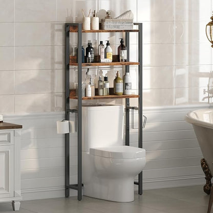 MAHANCRIS Over The Toilet Storage Rack, 3 Tier Bathroom Organizer Over Toilet by MAHANCRIS