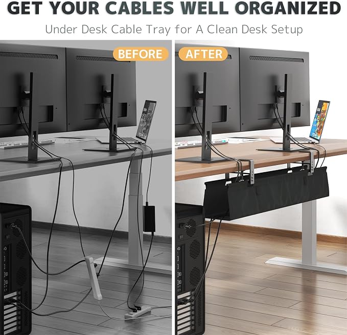 No Drill Under Desk Cable Management Tray - Image 3