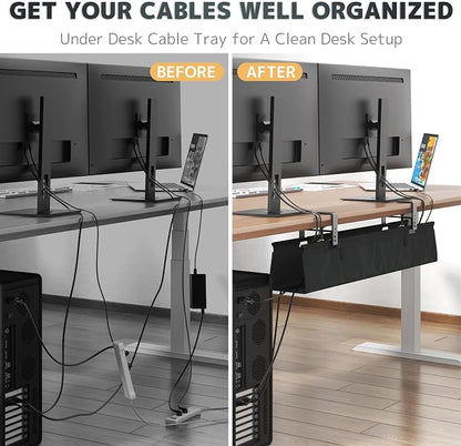 No Drill Under Desk Cable Management Tray - Image 3