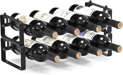 Stackable Wine Rack Countertop, Sturdy Wine Bottle Holder Freestanding by ICOHOT
