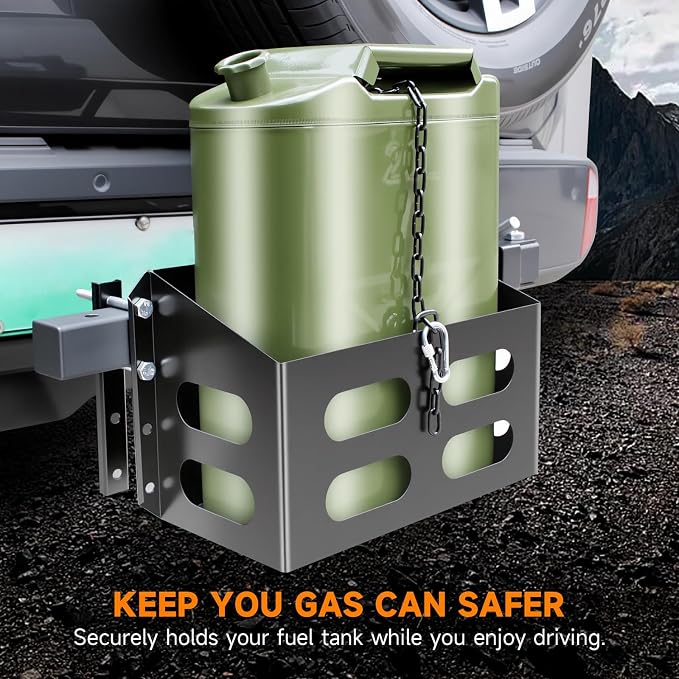Jerry Gas Cans Holder Rack 5 Gallon/20 Liter, Lockable Metal Steel Jerry - Image 2