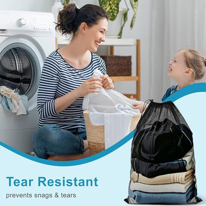 3 Pack Mesh Laundry Bags, 2 Large & 1 Small Breathable Mesh Laundry Bag - Image 4