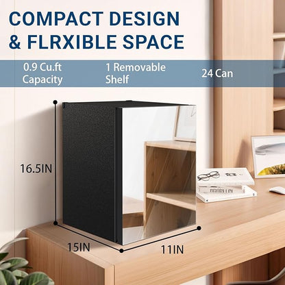24 Cans/0.9 Cubic Feet Beverage Refrigerator Cooler and Skincare Mini Fridge - Image 5