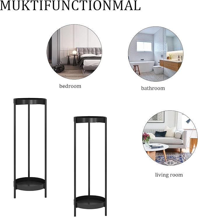 30" Plant Stand, 2 Tier Metal Flower Plants Holder - Image 6