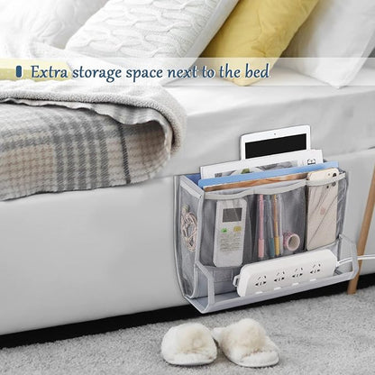 Bedside Storage Organizer with Power Strip Holder and Adjustable Straps Bed - Image 3