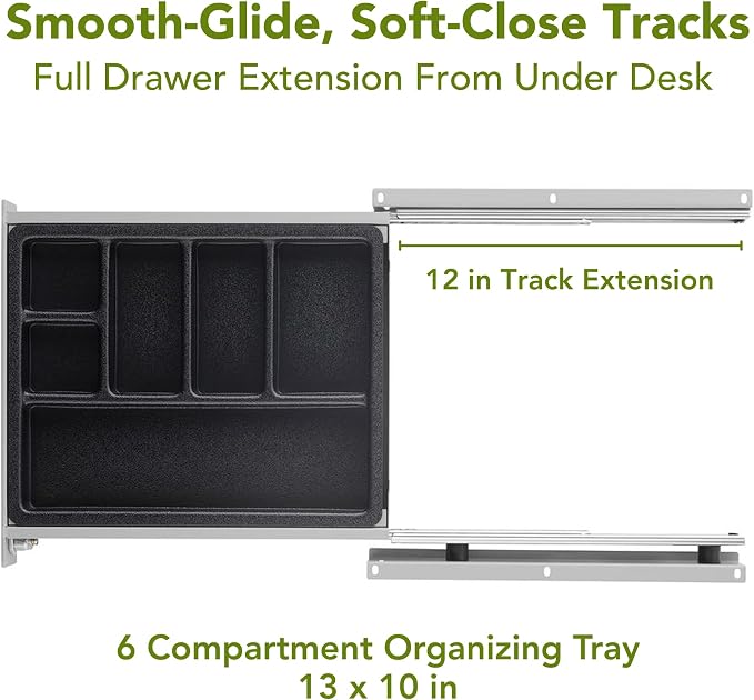 PERFECT POSTURE Max Under Desk Storage Drawer – Large Desk Drawer - Image 6