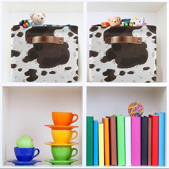 ZAZYXTJ Cow Print Storage Basket - Image 6