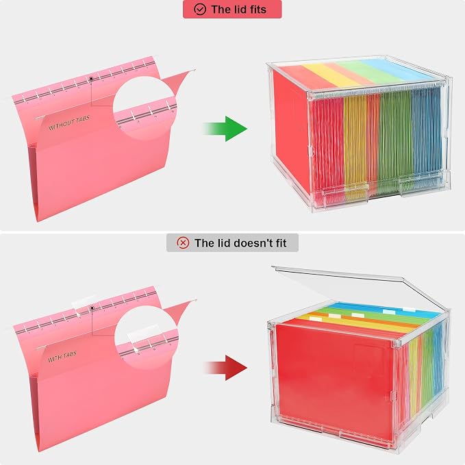 UMAIL File Box, Hanging File Organizer, Portable Storage Bins - Image 5