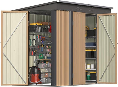 Patiowell 8x4 FT Outdoor Storage Shed, Heavy Duty Tool Metal Sheds - Image 7