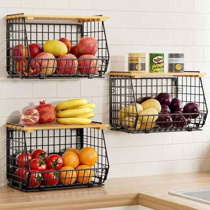 Wire Fruit Basket for Kitchen Storage: Hanging and Counter Basket for Vegetable by GGIU