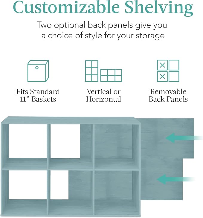 Best Choice Products Kids Bookcase 6-Cube Storage Organizer, 11in Shelf Opening - Image 3