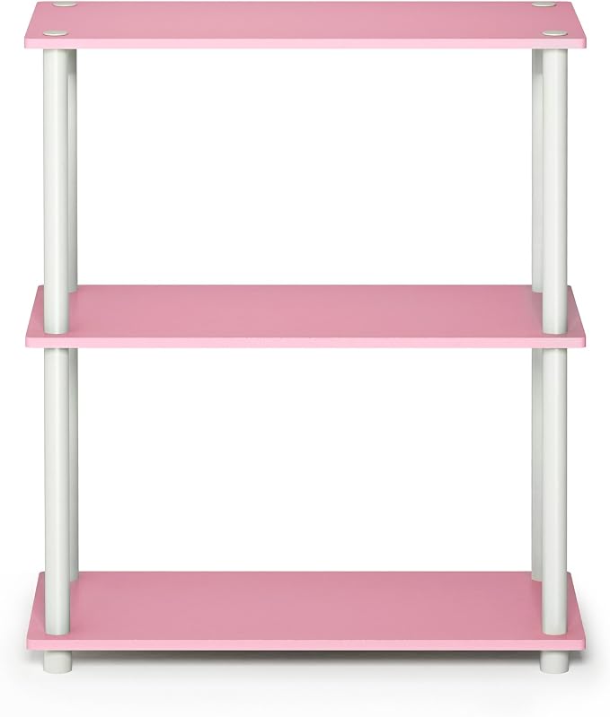 Furinno TURN-N-TUBE Storage Shelves, 3-Tier Book Shelf, Corner Shelf, Toolless - Image 4