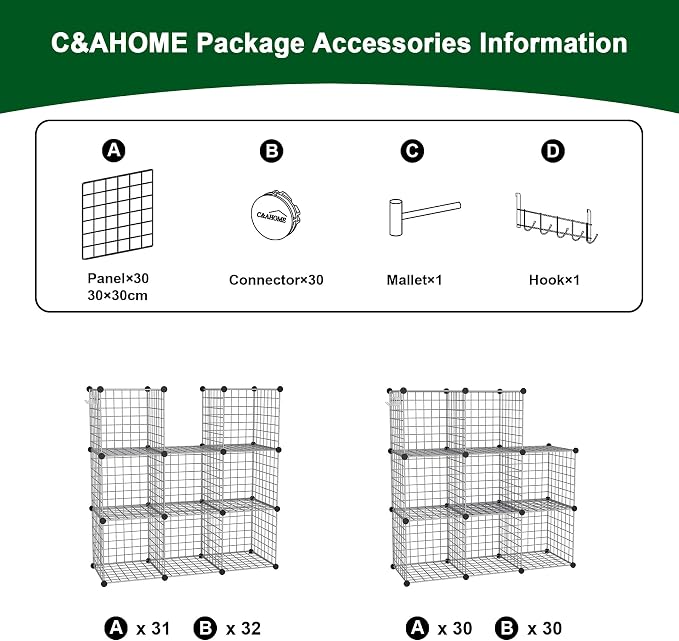 C&AHOME Wire Cube Storage, 8 - Image 7