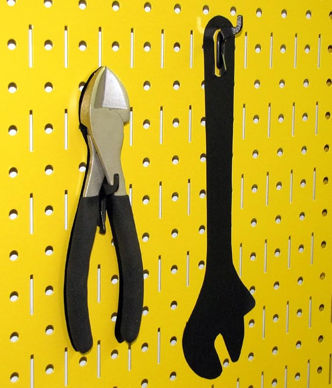 Wall Control Narrow Pegboard 8in x 32in Yellow Metal Pegboard Runner Tool Board - Image 6