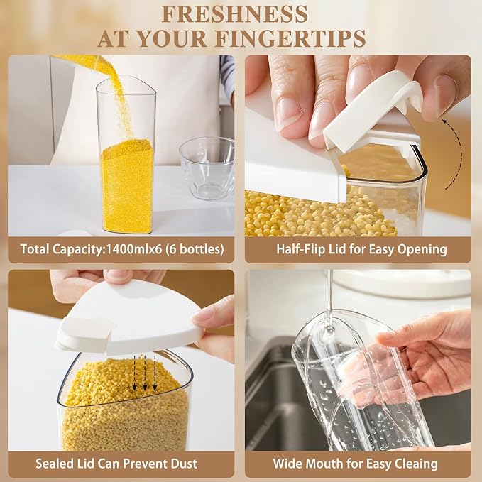 6 Grids 360° Rotating Cereal Dispenser Countertop - Image 7