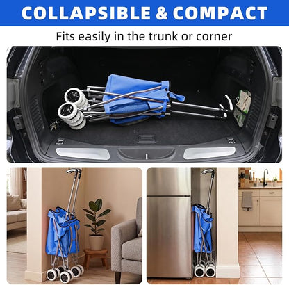 Shopping Carts for Groceries Foldable Rolling Trolley - Image 5