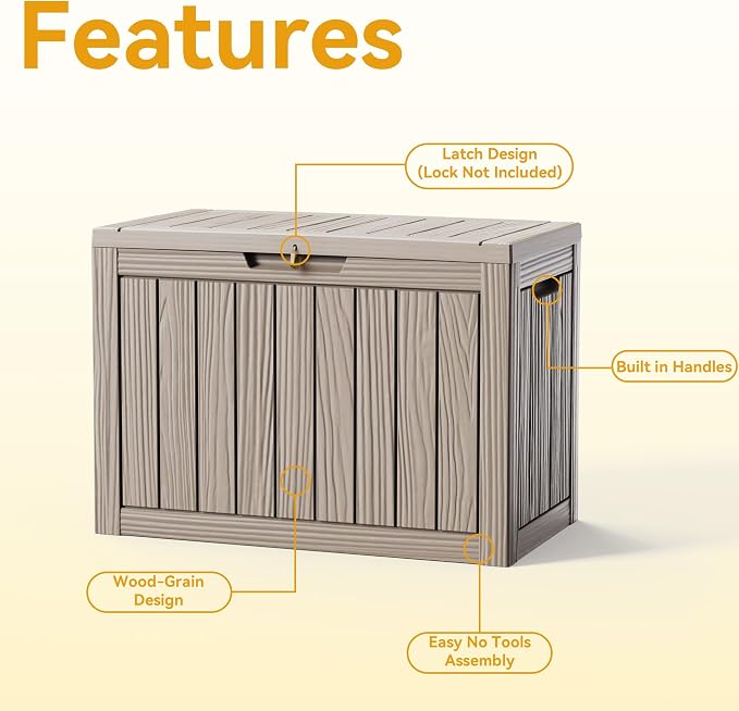 50 Gallon Deck Box for Outdoor and Indoor Use, Outdoor Storage Box for Picnic - Image 4